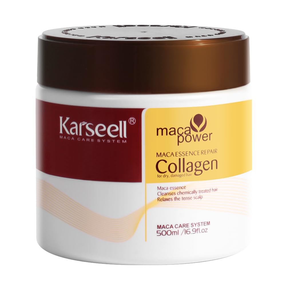 Karseell Collagen Hair Treatment Deep Repair Conditioning Argan Oil Collagen Hair Mask Essence for Dry Damaged Hair - 16.9 oz (500 ml) Avelisse