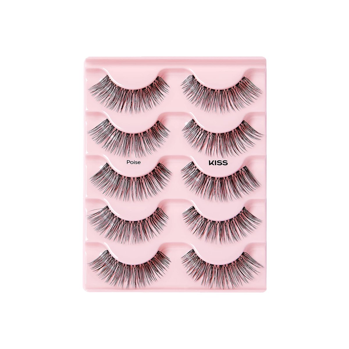 KISS Looks So Natural False Eyelashes Multipack - Poise Style, 5 Pairs, Lightweight & Comfortable, Cruelty-Free, Reusable Avelisse