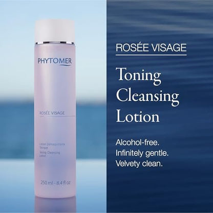 PHYTOMER Rosée Visage Face Toning Cleansing Lotion - All-in-One Cleanser, Makeup Remover & Toner - Gentle Alcohol-Free Formula with Rose Water for Soft, Supple Skin (250 ml) Avelisse