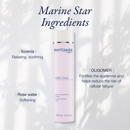 PHYTOMER Rosée Visage Face Toning Cleansing Lotion - All-in-One Cleanser, Makeup Remover & Toner - Gentle Alcohol-Free Formula with Rose Water for Soft, Supple Skin (250 ml) Avelisse