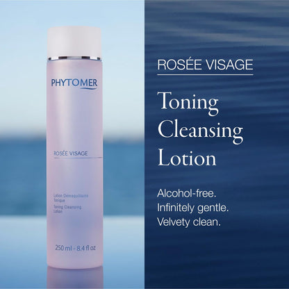 PHYTOMER Rosée Visage Face Toning Cleansing Lotion - All-in-One Cleanser, Makeup Remover & Toner - Gentle Alcohol-Free Formula with Rose Water for Soft, Supple Skin (250 ml) Avelisse