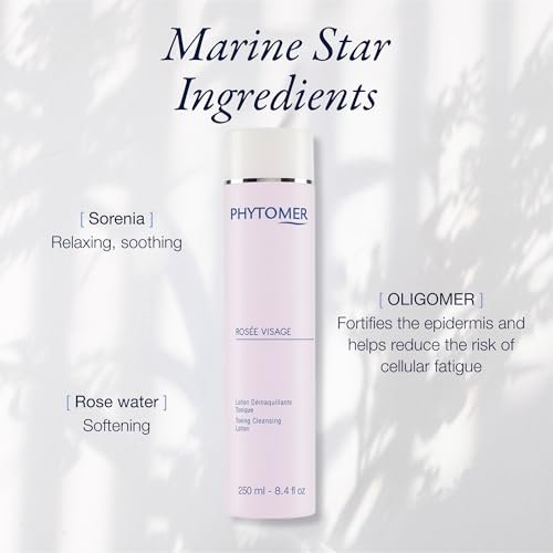 PHYTOMER Rosée Visage Face Toning Cleansing Lotion - All-in-One Cleanser, Makeup Remover & Toner - Gentle Alcohol-Free Formula with Rose Water for Soft, Supple Skin (250 ml) Avelisse