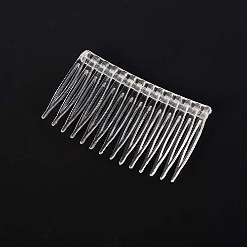 Pangda 10 Clear Hair Combs - Plastic Bridal Veil Combs for Fine Hair Styling, 14 Teeth, Medium Size - görsel 4