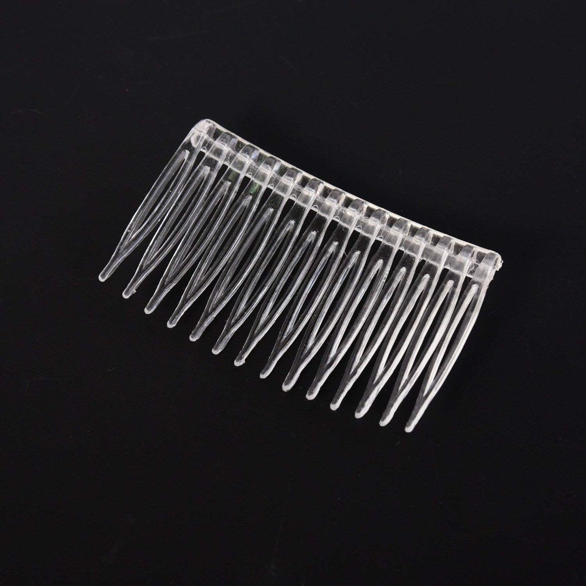 Pangda 10 Clear Hair Combs - Plastic Bridal Veil Combs for Fine Hair Styling, 14 Teeth, Medium Size - görsel 3