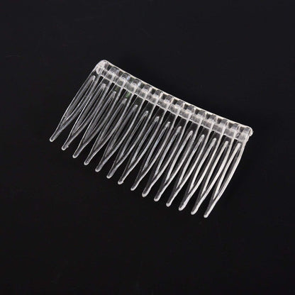 Pangda 10 Clear Hair Combs - Plastic Bridal Veil Combs for Fine Hair Styling, 14 Teeth, Medium Size