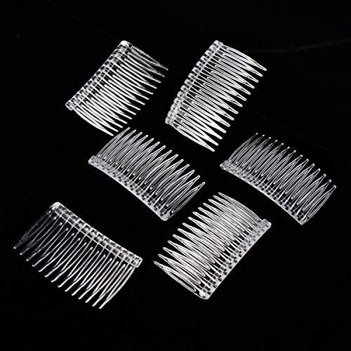 Pangda 10 Clear Hair Combs - Plastic Bridal Veil Combs for Fine Hair Styling, 14 Teeth, Medium Size - görsel 10