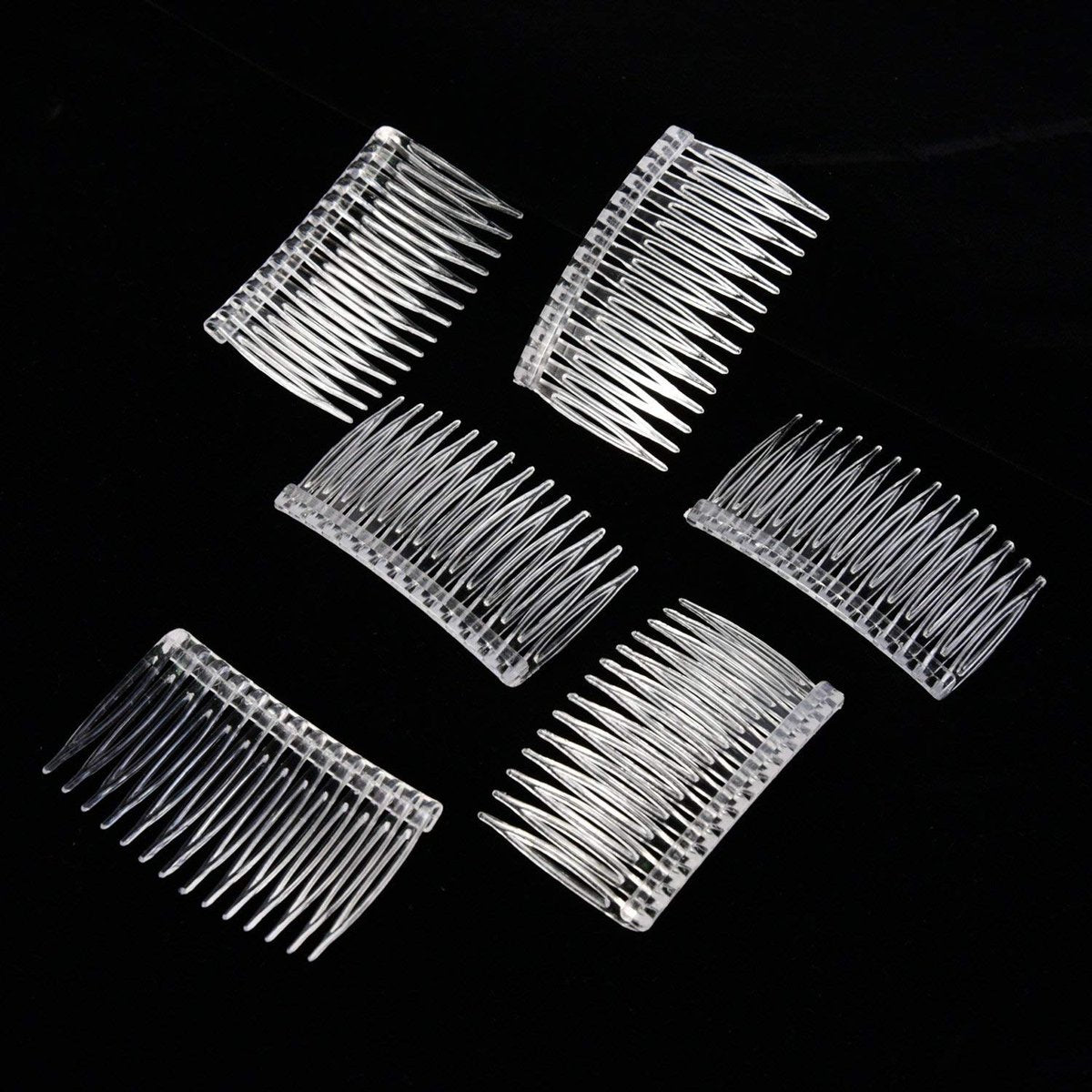 Pangda 10 Clear Hair Combs - Plastic Bridal Veil Combs for Fine Hair Styling, 14 Teeth, Medium Size - görsel 9