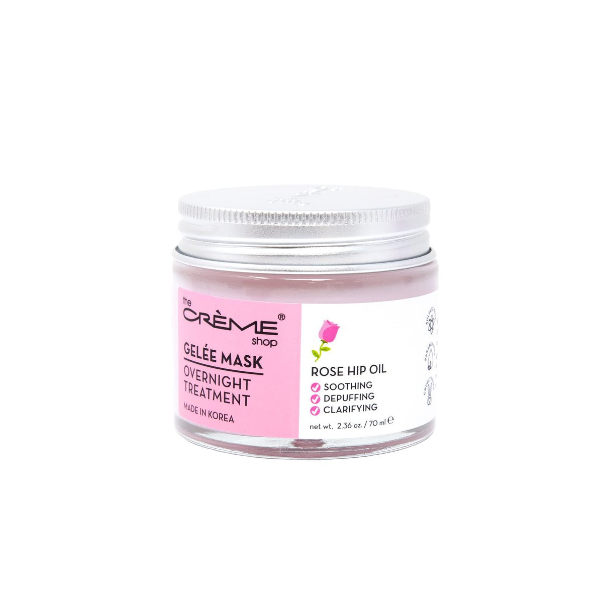 The Crème Shop Rose Hip Oil Gelée Overnight Face Mask – Hydrating & Anti-Puffiness Sleeping Mask, 2.36 oz - görsel 1