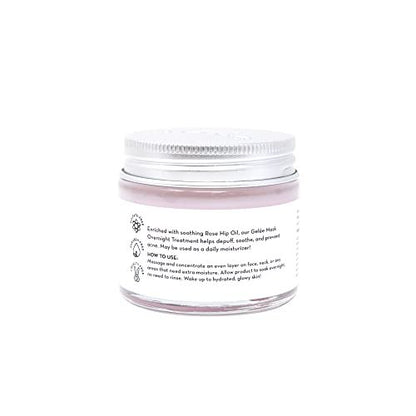 The Crème Shop Rose Hip Oil Gelée Overnight Face Mask – Hydrating & Anti-Puffiness Sleeping Mask, 2.36 oz