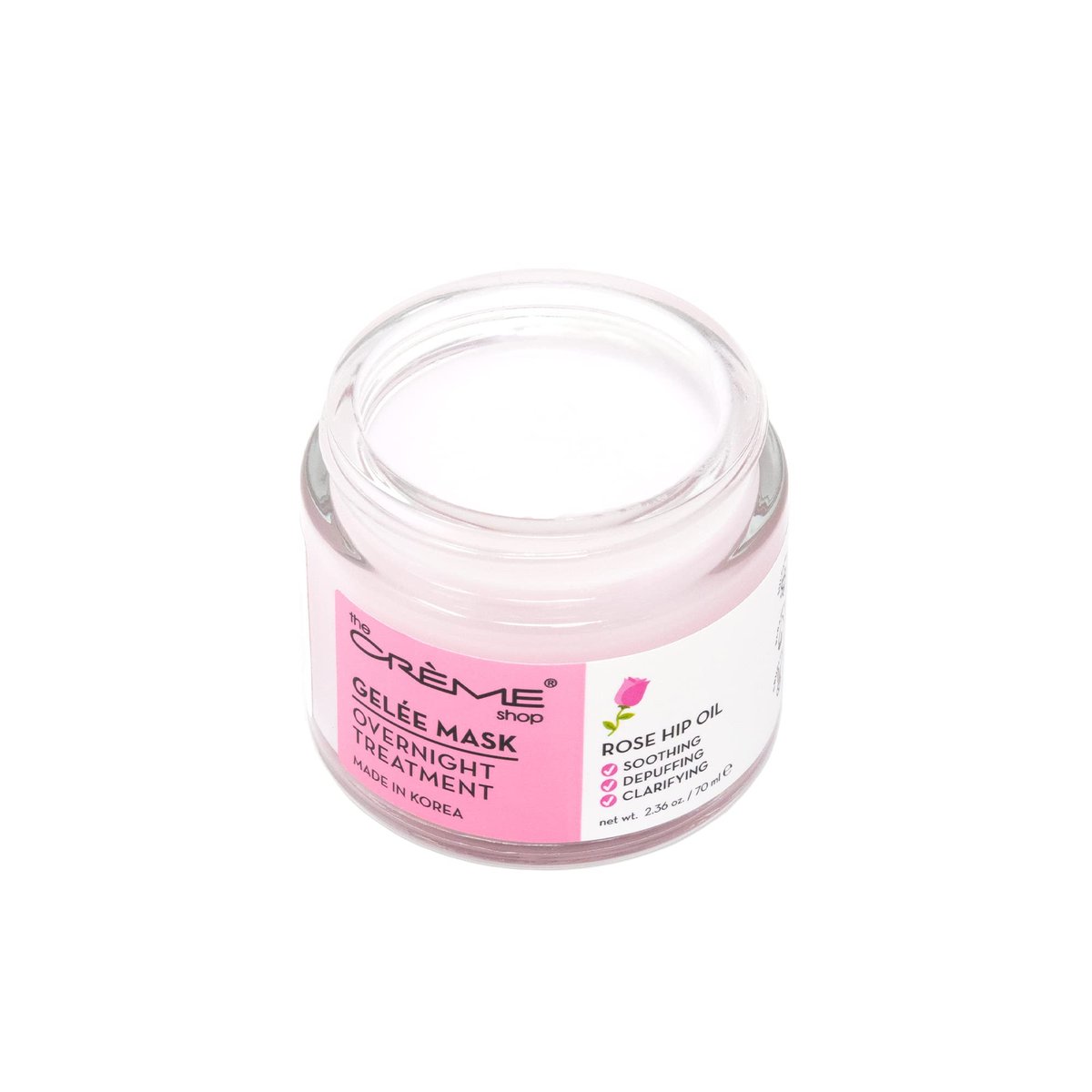 The Crème Shop Rose Hip Oil Gelée Overnight Face Mask – Hydrating & Anti-Puffiness Sleeping Mask, 2.36 oz - görsel 5
