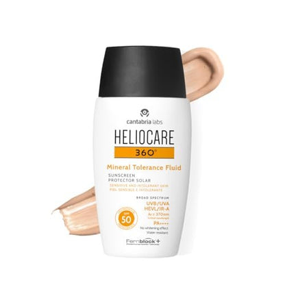 Heliocare 360 Mineral Tolerance Fluid SPF 50 - 50ml | Lightweight Sunscreen for Sensitive Skin Avelisse