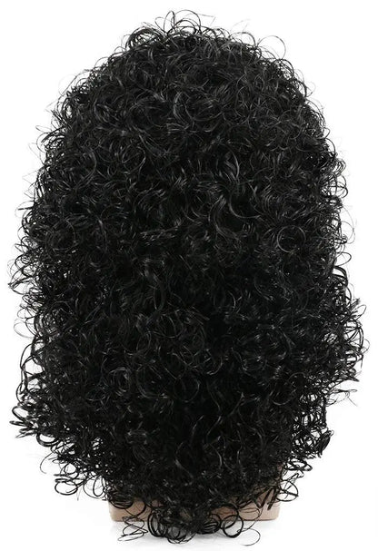 karlery 70s 80s Mens Long Curly Black Wig Afro Punk Rocker Halloween Party Costume Wig Avelisse