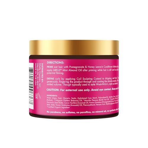 Mielle Organics Pomegranate & Honey Curl Cream - Coil Sculpting Custard for Type 4 Hair, 12 oz Avelisse
