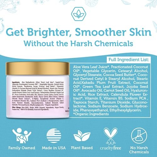 Era Organics Advanced Vitamin C Face Cream - Brightening & Nourishing with Jojoba Oil, Kakadu Plum for Fine Lines & Wrinkles Avelisse