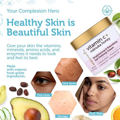Era Organics Advanced Vitamin C Face Cream - Brightening & Nourishing with Jojoba Oil, Kakadu Plum for Fine Lines & Wrinkles Avelisse
