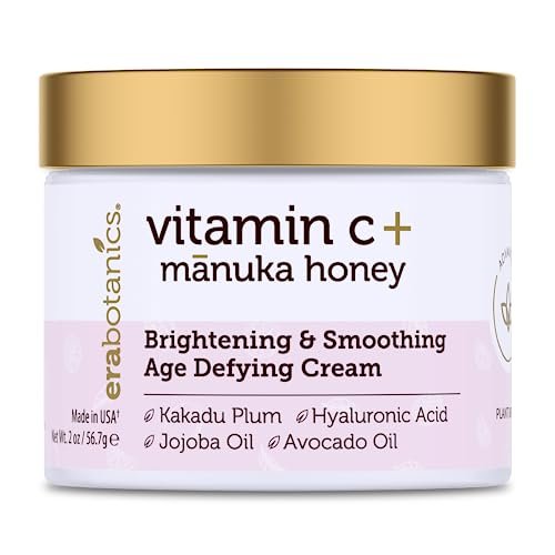 Era Organics Advanced Vitamin C Face Cream - Brightening & Nourishing with Jojoba Oil, Kakadu Plum for Fine Lines & Wrinkles Avelisse