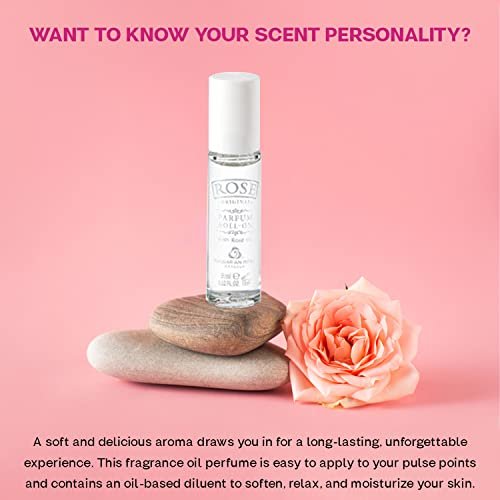 Bulgarian Rose Perfume Roll-On with Natural Rose Oil - Alcohol Free - Unisex Natural Fragrance - 9ml Avelisse