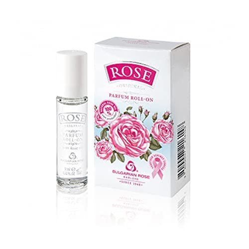 Bulgarian Rose Perfume Roll-On with Natural Rose Oil - Alcohol Free - Unisex Natural Fragrance - 9ml Avelisse