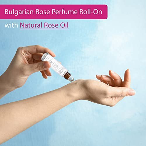 Bulgarian Rose Perfume Roll-On with Natural Rose Oil - Alcohol Free - Unisex Natural Fragrance - 9ml Avelisse
