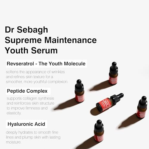 Dr Sebagh Supreme Maintenance Youth Serum – Award-Winning Anti-Aging Resveratrol Serum for Face, Collagen-Boosting Hydrating Treatment (0.17 fl oz) - görsel 10