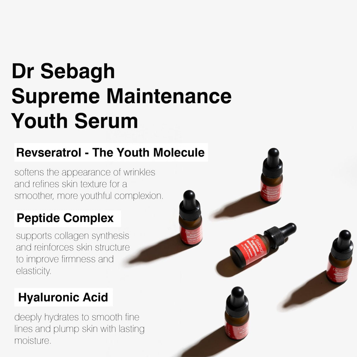 Dr Sebagh Supreme Maintenance Youth Serum – Award-Winning Anti-Aging Resveratrol Serum for Face, Collagen-Boosting Hydrating Treatment (0.17 fl oz) - görsel 9