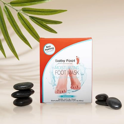 Baby Foot Unscented Non-Peel Moisturizing Mask – Hydrate & Refresh Feet in 15 Minutes | No-Pain Foot Treatment for Men & Women