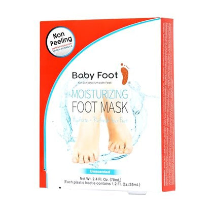 Baby Foot Unscented Non-Peel Moisturizing Mask – Hydrate & Refresh Feet in 15 Minutes | No-Pain Foot Treatment for Men & Women