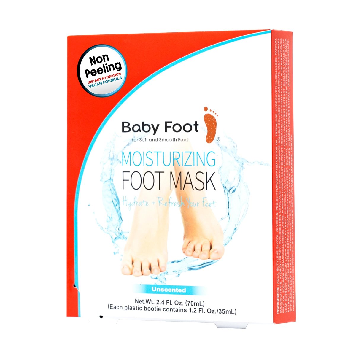 Baby Foot Unscented Non-Peel Moisturizing Mask – Hydrate & Refresh Feet in 15 Minutes | No-Pain Foot Treatment for Men & Women - görsel 1