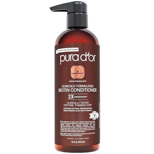 PURA D'OR 16 Oz Biotin Conditioner – Clinically Formulated Hair Thickening Conditioner for Thinning Hair, 2X Concentrated Herbal Blend for Women & Men - görsel 2