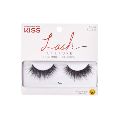 KISS Lash Couture Faux Mink Collection False Eyelashes - Gala, 12mm, Easy to Apply, Reusable, Vegan & Cruelty-Free, 1 Pair