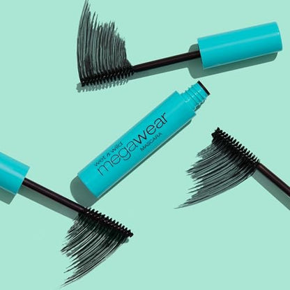 Wet n Wild Enhance and Define Megawear Mascara – Black, Gentle Gel Volumizing Formula with Soy Protein & Panthenol for Full, Healthy Lashes (1 Fl Oz)
