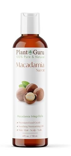 Plant Guru 100% Pure Cold Pressed Macadamia Nut Oil – 4 fl oz Natural Carrier Oil for Skin, Face, Body & Hair Moisturizer, DIY Creams, Lotions & Lip Balms - görsel 1