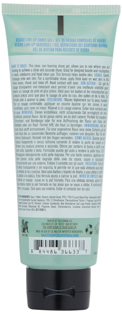 Baxter of California Beard Line-Up Shave Gel for Men | Non-Foaming | Paraben-Free | 3.4 fl. Oz. Avelisse