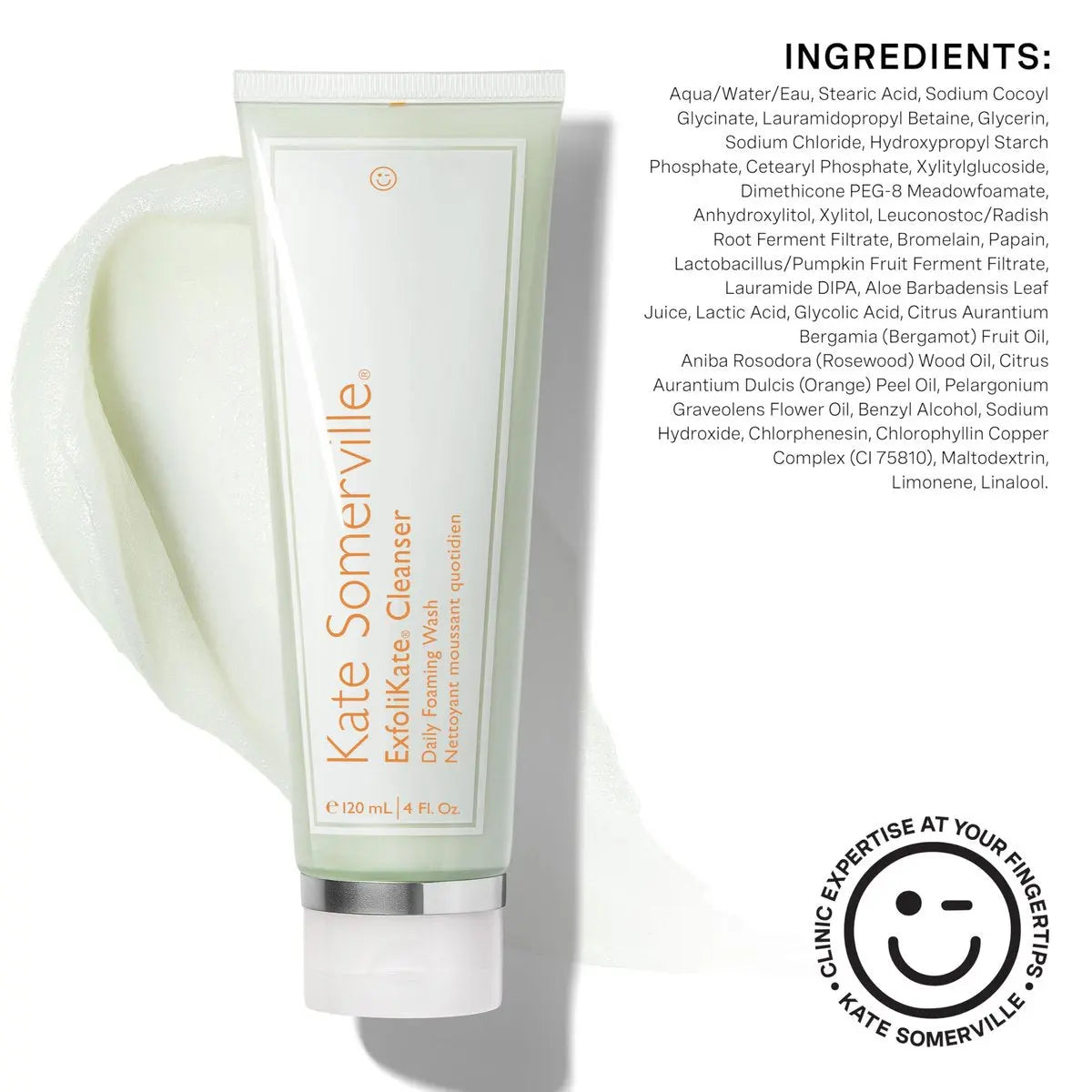 Kate Somerville ExfoliKate Cleanser – Daily Exfoliating Foaming Face Wash with Glycolic & Lactic Acid, Travel-Size 1.7 Fl Oz Avelisse