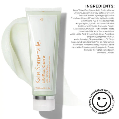 Kate Somerville ExfoliKate Cleanser – Daily Exfoliating Foaming Face Wash with Glycolic & Lactic Acid, Travel-Size 1.7 Fl Oz Avelisse