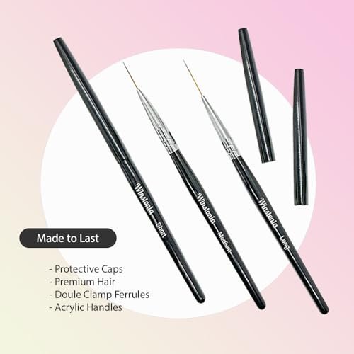 Winstonia Striping Nail Art Brushes - 3-Piece Set for Long Lines, Details & Fine Designs - görsel 10