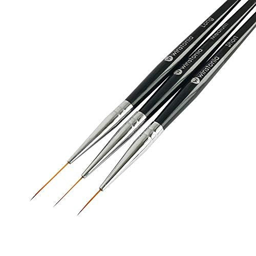 Winstonia Striping Nail Art Brushes - 3-Piece Set for Long Lines, Details & Fine Designs - görsel 2