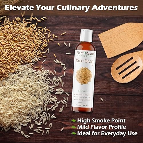 Plant Guru Rice Bran Oil 4 fl. oz. – 100% Pure & Natural Carrier Oil for Skin, Face, Body, and Hair Moisturizing. Great for DIY Creams, Lotions, and Lip Balms. - görsel 14