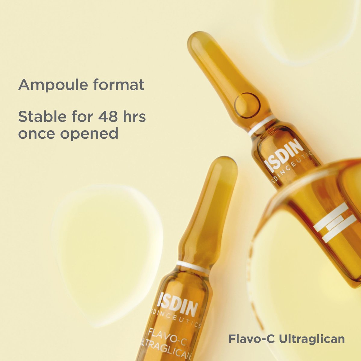 ISDIN Isdinceutics Flavo-C Ultraglican Vitamin C and Hyaluronic Acid Brightening and Antioxidant Day Serum - 10 Ampoules Avelisse