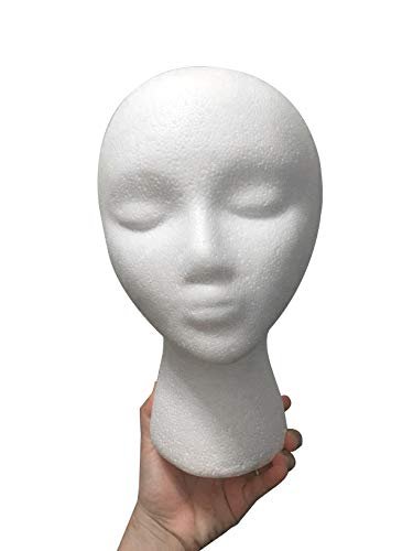 LIAMTU Female Styrofoam Mannequin Head Model – Wig & Hat Display Stand, Art Painting Novelty, Foam White Avelisse