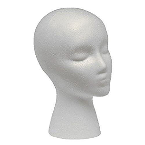 LIAMTU Female Styrofoam Mannequin Head Model – Wig & Hat Display Stand, Art Painting Novelty, Foam White Avelisse