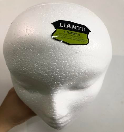 LIAMTU Female Styrofoam Mannequin Head Model – Wig & Hat Display Stand, Art Painting Novelty, Foam White Avelisse