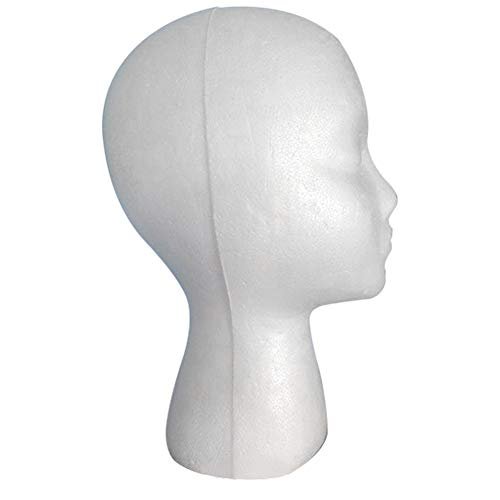 LIAMTU Female Styrofoam Mannequin Head Model – Wig & Hat Display Stand, Art Painting Novelty, Foam White Avelisse
