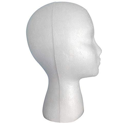 LIAMTU Female Styrofoam Mannequin Head Model – Wig & Hat Display Stand, Art Painting Novelty, Foam White Avelisse