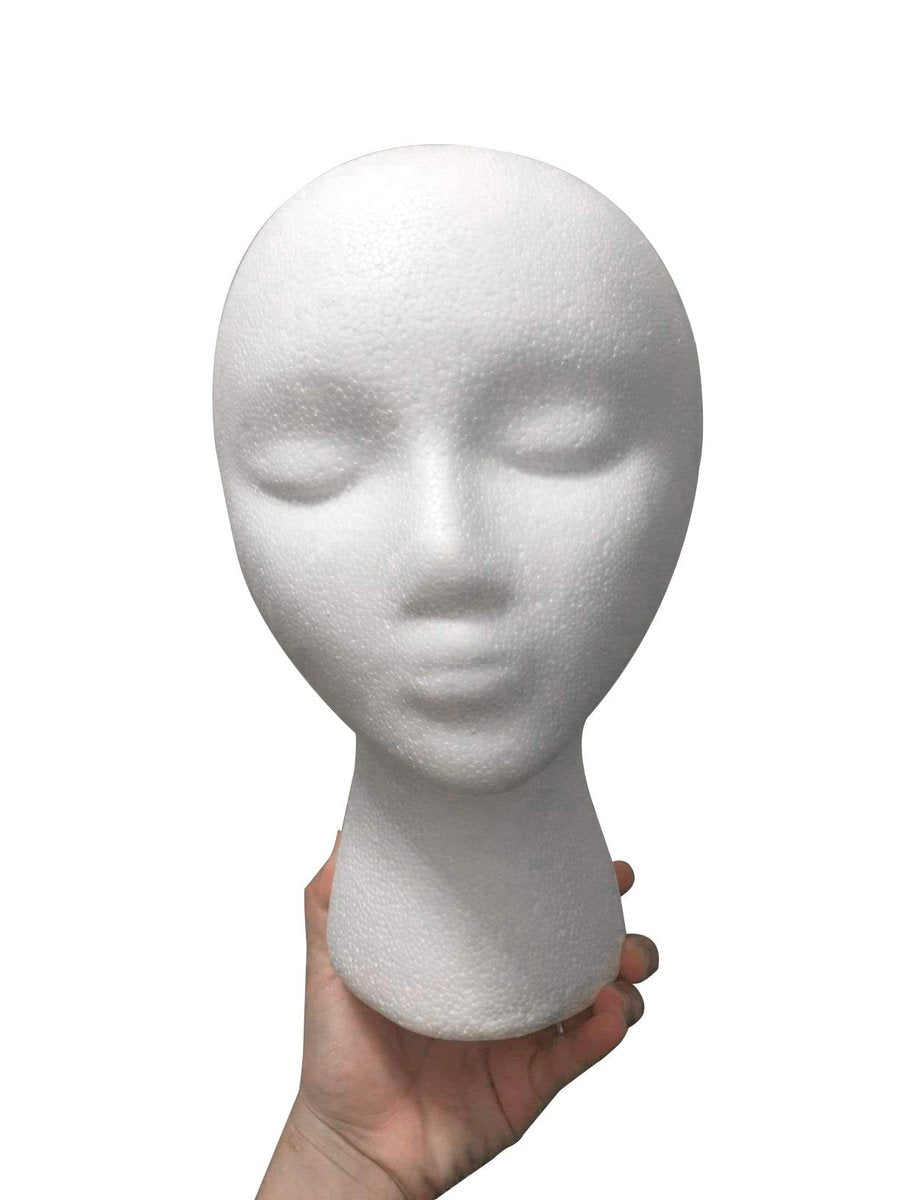 LIAMTU Female Styrofoam Mannequin Head Model – Wig & Hat Display Stand, Art Painting Novelty, Foam White Avelisse