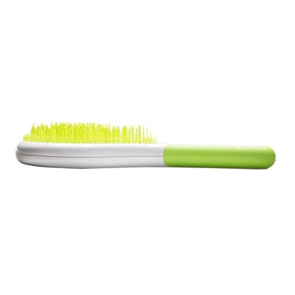 Michel Mercier Wet and Dry Hair Detangler - Soft Bristles Brush for Healthy, Shiny Hair - Green/White - Normal Hair