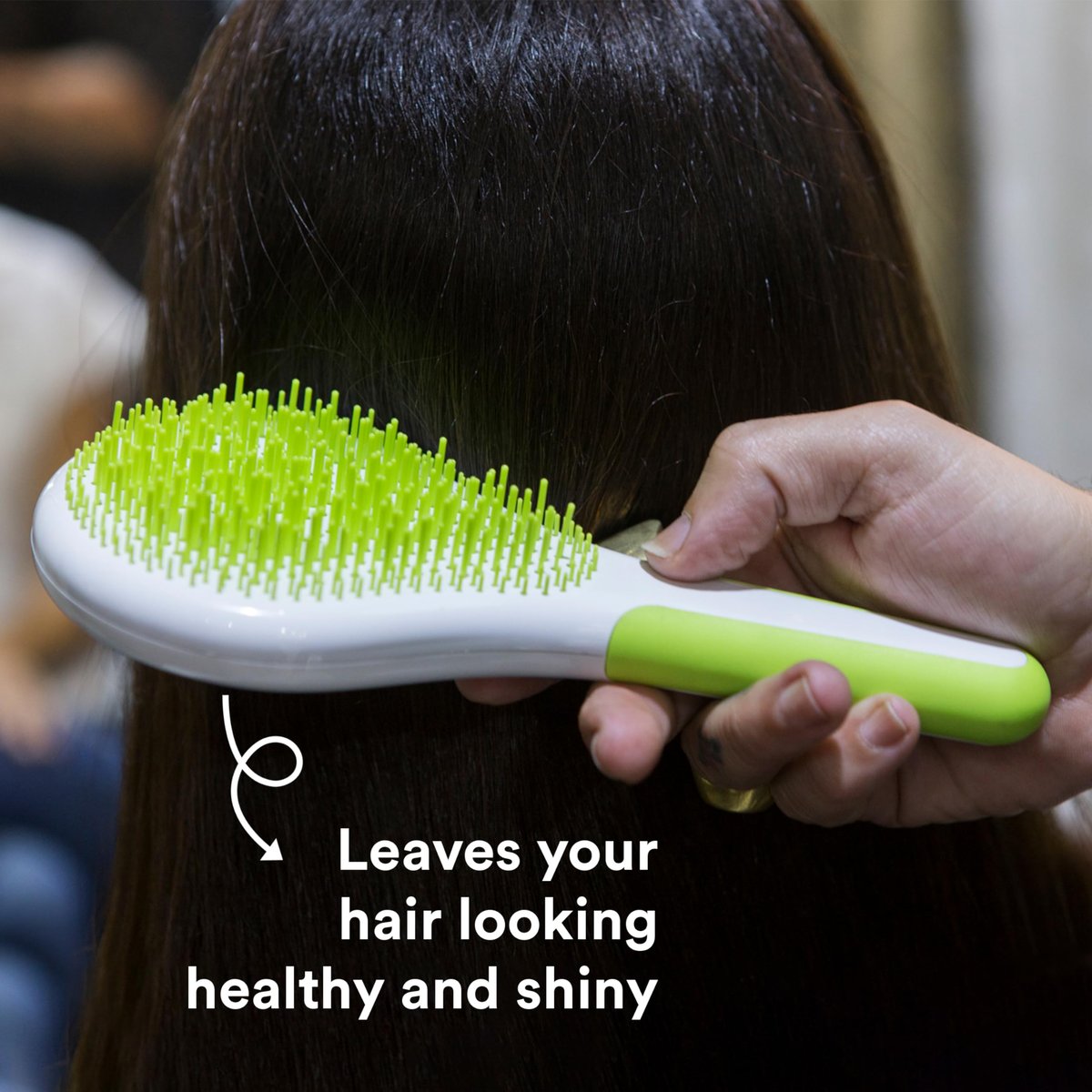 Michel Mercier Wet and Dry Hair Detangler - Soft Bristles Brush for Healthy, Shiny Hair - Green/White - Normal Hair - görsel 5