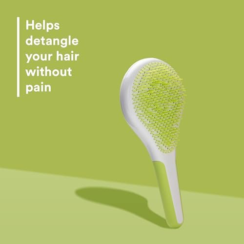Michel Mercier Wet and Dry Hair Detangler - Soft Bristles Brush for Healthy, Shiny Hair - Green/White - Normal Hair - görsel 4