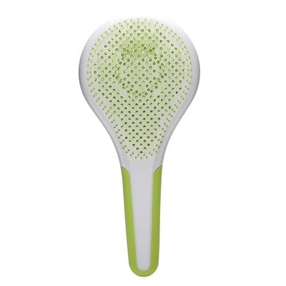 Michel Mercier Wet and Dry Hair Detangler - Soft Bristles Brush for Healthy, Shiny Hair - Green/White - Normal Hair