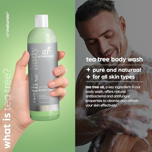 Artnaturals Tea Tree Body Wash - 12 oz | Natural Cleansing & Refreshing Shower Gel Avelisse